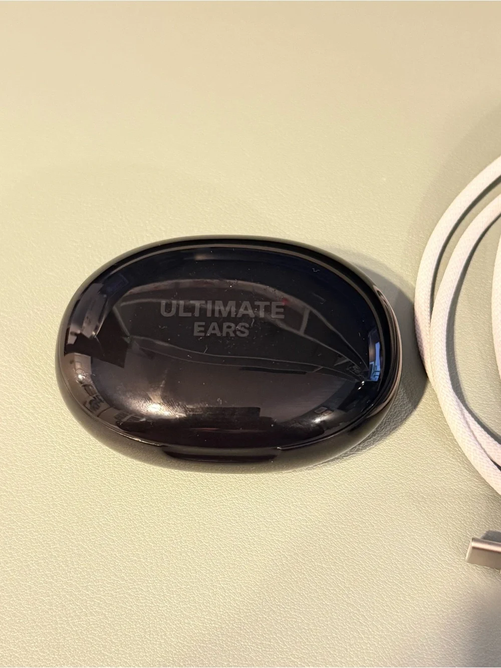 UE Black True Wireless Earbuds with White Charging Cable